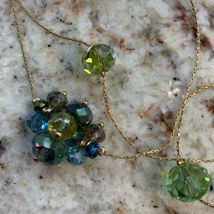 Ali Khan New York necklace Gold with green/turquoise beads